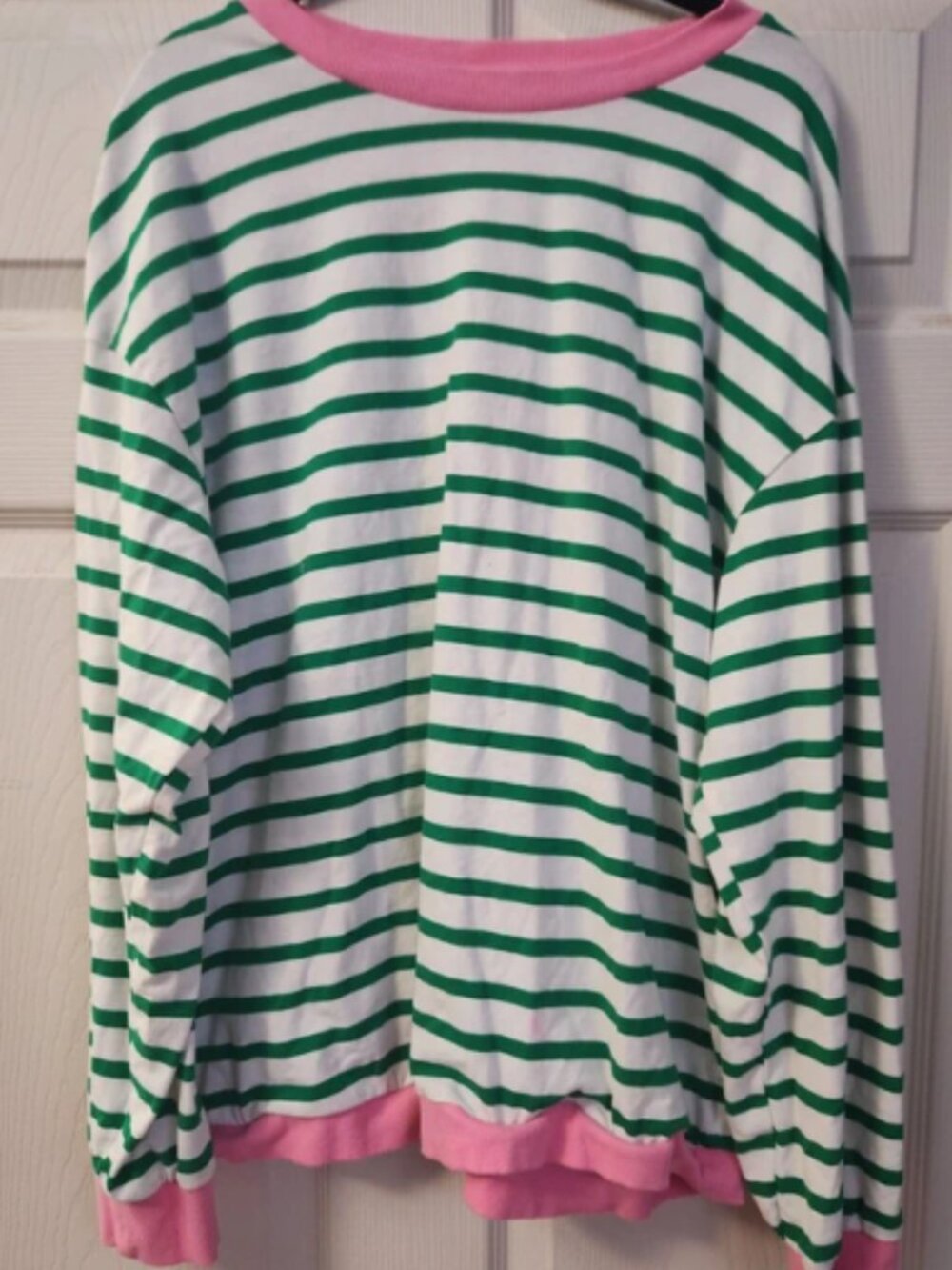 Women's Green & White Striped
